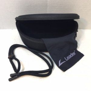 Leader Sports Black Zippered Sunglasses Eyeglass Case